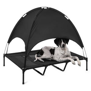 Elevated Dog Bed With Tent - Black