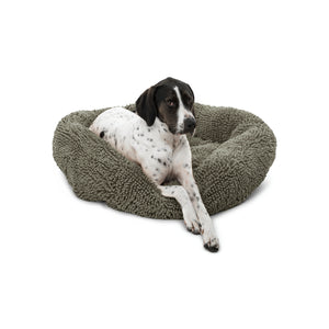 Calming Bobble Chenille Round Donut Pet Bed - Grey