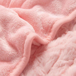 500Gsm Faux Fur Heated Throw Pink