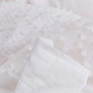 Lottie Eyelash Jacquard Quilt Cover Set White