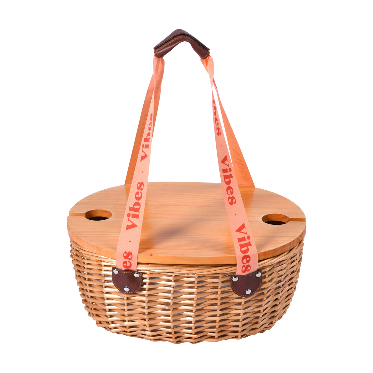 McLaren Vale 2 Person Oval Insulated Wicker Basket with Folding Table