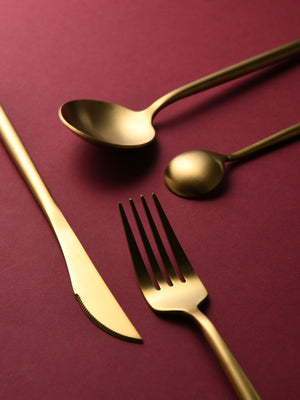 Matte 24-piece Cutlery Set Gold