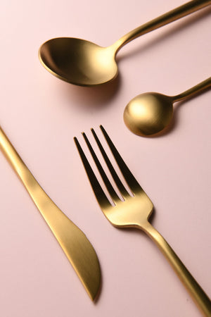 Matte 24-piece Cutlery Set Gold