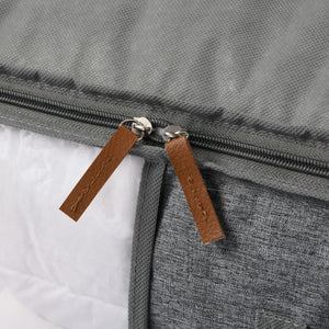 Kicho Fabric Collapsible Jumbo Storage Case Grey Set-of-3 60x45x30cm