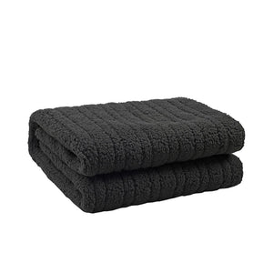 Reversible Sherpa & Coral Fleece Heated Throw Charcoal & Silver