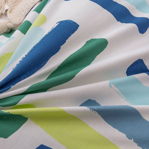 Rio Stripes 100% Cotton Reversible Quilt Cover Set Blue