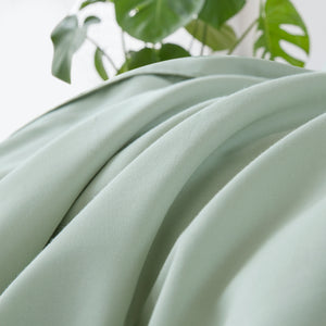 500TC Cotton Sateen Fitted Sheet Set Sage