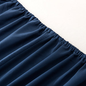 500TC Cotton Sateen Fitted Sheet Set Navy