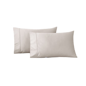 500TC Cotton Sateen Pillowcase Stone (Twin Pack)