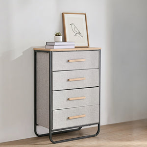 Selene 4 Drawer Fabric Dresser 60x35x92cm