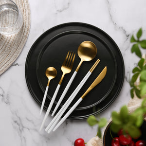 Hemingway Cutlery and Chopstick Set 30 Piece Matte White/Gold