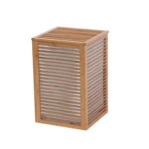 Foldable Bamboo Laundry with Lid Large 38.8x38.8x58cm