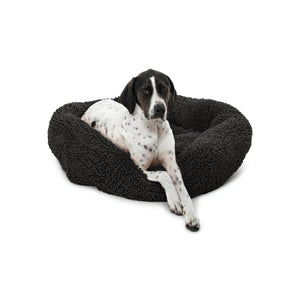 Calming Bobble Chenille Round Donut Pet Bed - Charcoal