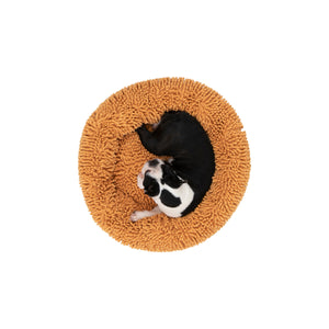 Calming Bobble Chenille Round Donut Pet Bed - Orange