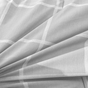 225TC Cotton Washed Comforter Set Checkered-Grey