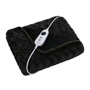 500Gsm Faux Fur Heated Throw Charcoal - 160x120cm