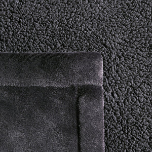 Hudson Fleece and Sherpa Reverse Throw Blanket Charcoal