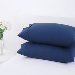 250Tc Plain Dyed Standard Pillowcases - Twin Pack - Insignia Blue
