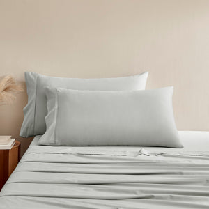 400TC Bamboo Cotton Blend Sateen King Pillowcases Twin Packs DOVE GREY