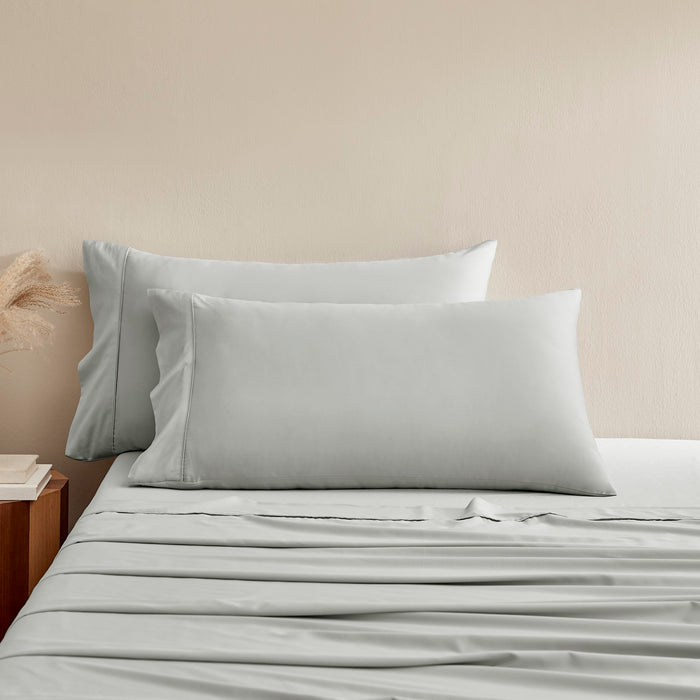 400TC Bamboo Cotton Blend Sateen King Pillowcases Twin Packs DOVE GREY