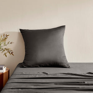 400TC Bamboo Cotton Blend Sateen Euro Pillowcase CHARCOAL