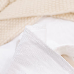 Leafy Jacquard 100% Cotton Quilt Cover Set White