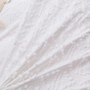 Lottie Eyelash Jacquard Quilt Cover Set White