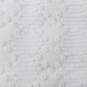 Fletcher Ultrafine Tufted Chenille Quilt Cover Set White