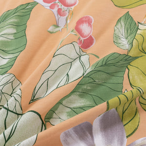 Peach Lily 100% Cotton Reversible Quilt Cover Set