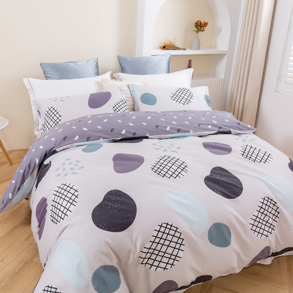 Orion 100 Cotton Reversible Quilt Cover Set DI Home