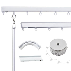 S-Fold Curtain Track Bundle - 440cm (2 x 220cm) with Corner Connector & Straight Joiner