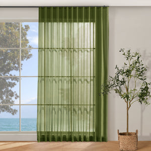Kirra Sheer S-Fold Curtain Track Olive