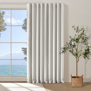 Bennett Faux Linen Blockout S-Fold Curtain Cloud