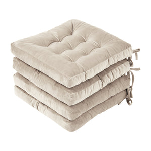 Vivienne Velvet Seat Cushion 4 Pack Stone