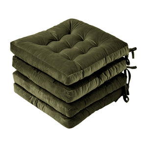 Vivienne Velvet Seat Cushion 4 Pack Olive