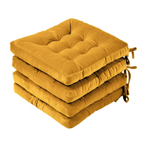 Vivienne Velvet Seat Cushion 4 Pack Marigold