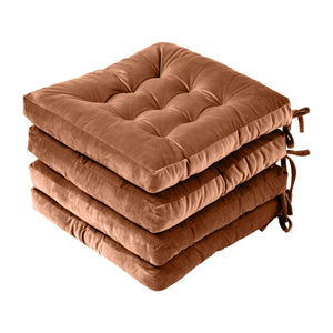 Vivienne Velvet Seat Cushion 4 Pack Cinnamon