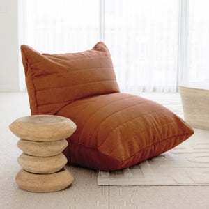 Linoire Quilted Beanbag Lounger Rust