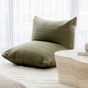 Linoire Quilted Beanbag Lounger Moss Green