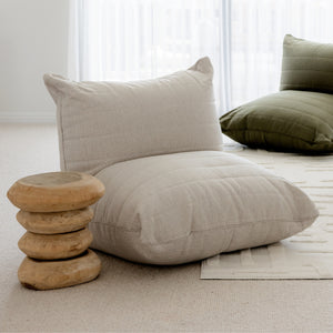 Linoire Quilted Beanbag Lounger Sand Dune