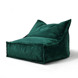 Mini Wilde Ribbed Luxe Fleece Beanbag Lounge Cover Emerald