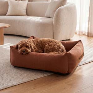 Brooksy Woven Dog Bed Rust