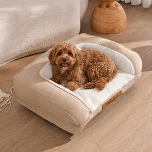 Camden Cotton Jute Plush Sofa Dog Bed