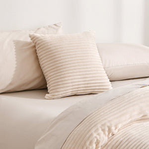 Embossed Fleece Cushion Vanilla 45x45cm