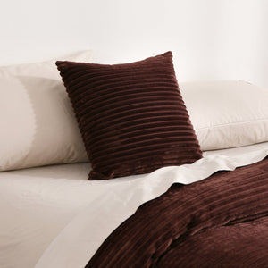 Embossed Fleece Cushion Chocolate 45x45cm