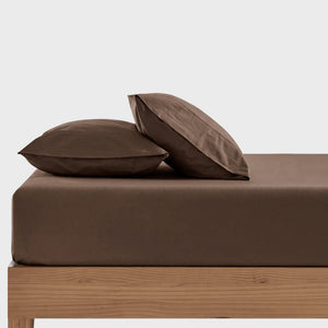 300TC Cotton Percale Combo Fitted Sheet Set Chocolate