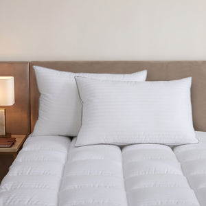 Hotel Collection 1000g Microfibre Gusseted Standard Size Pillow Twin Pack 45x70cm