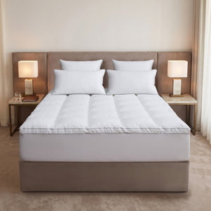 Hotel Collection 1000gsm Microfibre Mattress Topper with Cotton Cover