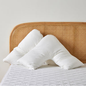 Cotton Cover Down Alternative Pillow Twin Pack - V Shape