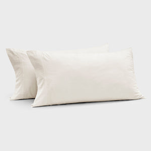 Bonnie Washed Cotton King Pillowcase Twin Pack White 50x90cm